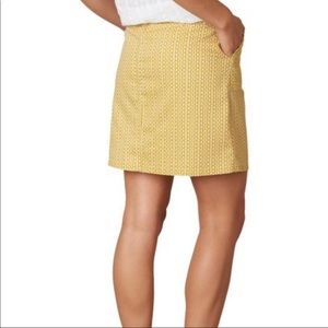 Prana Marigold Mustard Yellow Kara Mini Skirt Organic Cotton Size 2